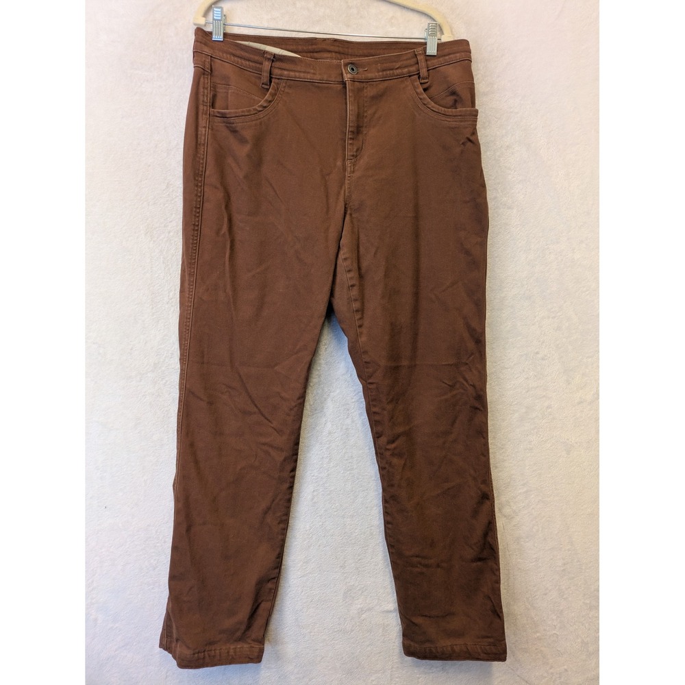 KUHL Brown Flannel Lined Insulated Straight‎ Leg Utility Pants Womens 14 Reg